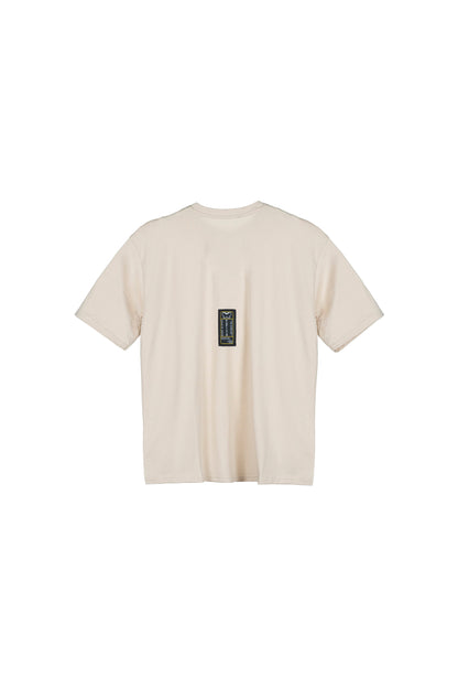 T-shirt in tessuto cotone oversize - Avorio - papilioforpeople
