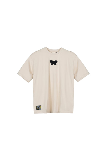 T-shirt in tessuto cotone oversize - Avorio - papilioforpeople