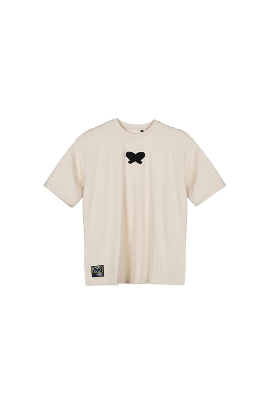 T-shirt in tessuto cotone oversize - Avorio - papilioforpeople